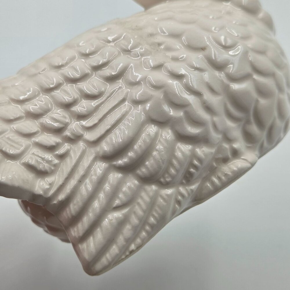 Mid-Century White Ceramic Turkey Candleholder Pair Vintage Thanksgiving Decor - Picture 11 of 12